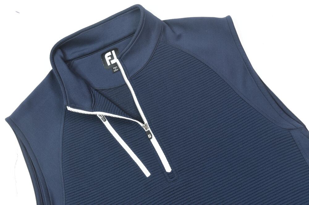 FootJoy Golf Vest Mens Large Navy Blue 1/4 Zip Pullover Sleevless Classic Fit